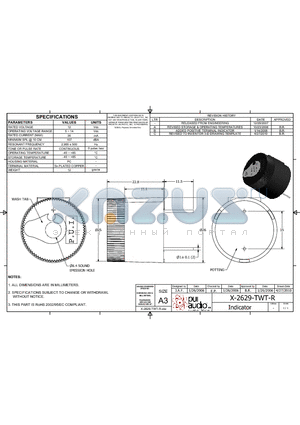 X-2629-TWT-R datasheet - Released From Engineering