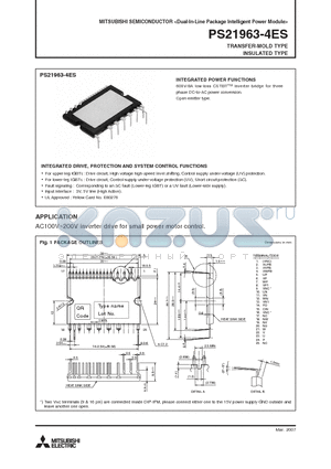 PS21963-4ES_09 datasheet - Dual-In-Line Package Intelligent Power Module