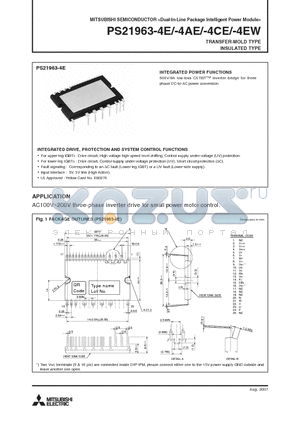 PS21963-4E_09 datasheet - Dual-In-Line Package Intelligent Power Module