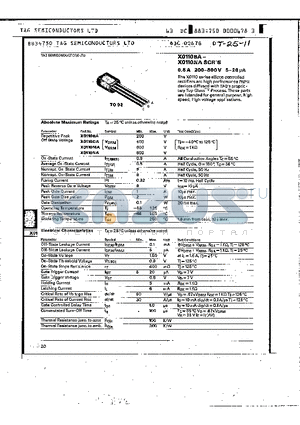 X0110BA datasheet - Silicon controlled rectifiers