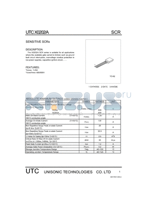 X0202-TO-92 datasheet - SCR