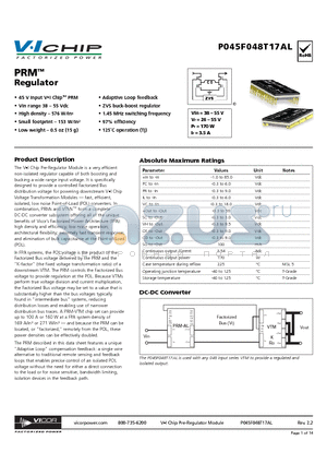 P045F048T17AL datasheet - PRM Regulator