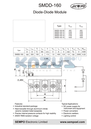 SMDD-160-12 datasheet - Diode-Diode Module