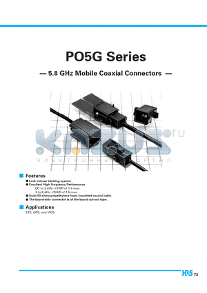P05G-J-1.5DHQS datasheet - 5.8 GHz Mobile Coaxial Connectors