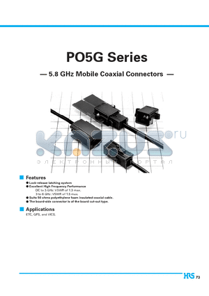 P05G-P-2.5GXC datasheet - 5.8 GHz Mobile Coaxial Connectors