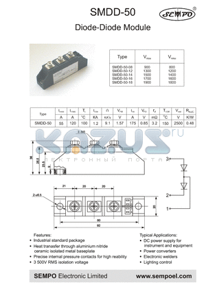 SMDD-50-08 datasheet - DIODE-DIODE MODULE