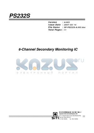 PS232S datasheet - 6-Channel Secondary Monitoring IC