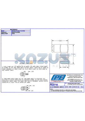 PE4710 datasheet - MHV MALE RIGHT ANGLE CLAMP ATTACHMENT FOR RG174, RG188 &RG316