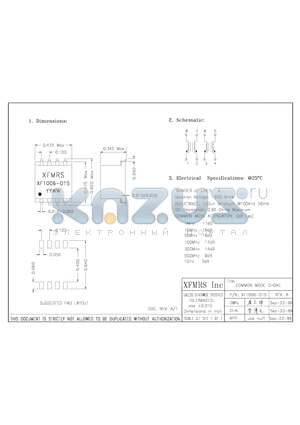 X100601S datasheet - COMMON MODE CHOKE