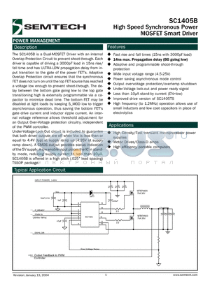 SC1405B datasheet - HIGH SPEED SYNCHRONOUS POWER MOSFET SMART DRIVER