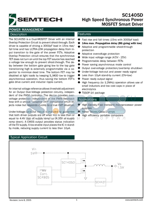 SC1405DITSTRT datasheet - High Speed Synchronous Power MOSFET Smart Driver