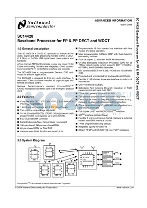 SC14428 datasheet - Baseband Processor for FP & PP DECT and WDCT