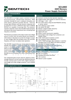 SC1480ITSTRT datasheet - DDR Memory Power Supply Controller
