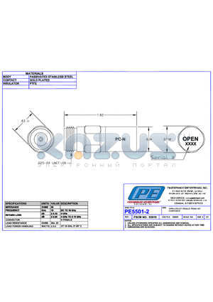 PE5501-2 datasheet - OPEN CIRCUIT: FEMALE:PE5501-KIT COMPONENT