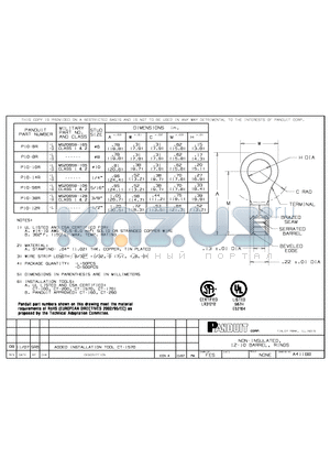 P10-12R datasheet - NON-INSULATED, 12-10 BARREL, RINGS