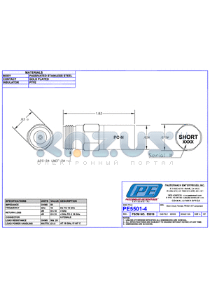 PE5501-4 datasheet - SHORT CIRCUIT: FEMALE:PE5501-KIT COMPONENT