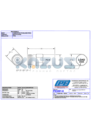 PE5501-6 datasheet - Broadband Load:Female:PE5501-kit