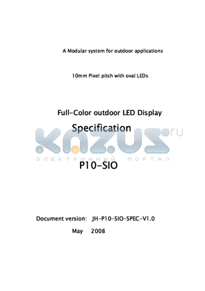 P10-SIO datasheet - Full-color outdoor LED Display