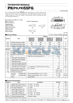 PE55FG80 datasheet - THYRISTOR MODULE