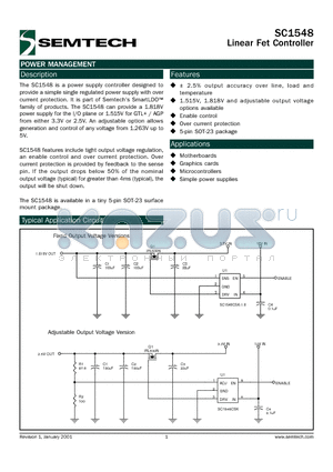 SC1548 datasheet - Linear Fet Controller