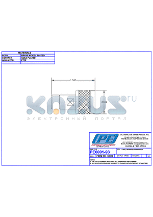 PE6001-93 datasheet - N MALE RESISTOR TERMINATION