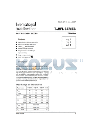 T40HFL100S05 datasheet - FAST RECOVERY DIODES