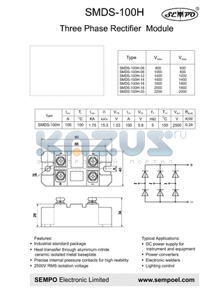 SMDS-100H-14 datasheet - Three Phase Rectifier Module