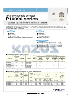 P10090-01 datasheet - InAs photovoltaic detector