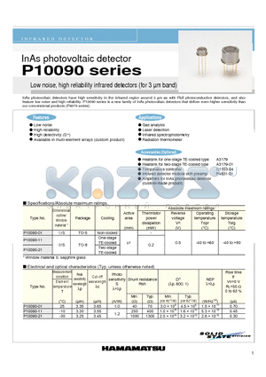P10090-11 datasheet - InAs photovoltaic detector