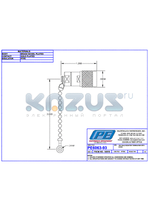 PE6063-93 datasheet - TNC MALE RESISTOR TERMINATION WITH CHAIN