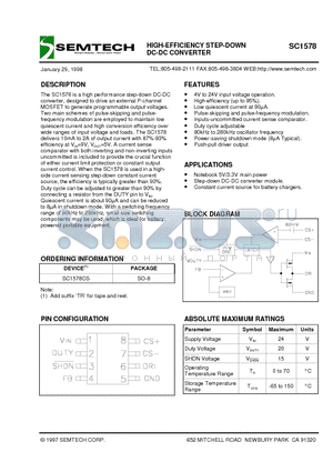 SC1578CS datasheet - HIGH-EFFICIENCY STEP-DOWN DC-DC CONVERTER