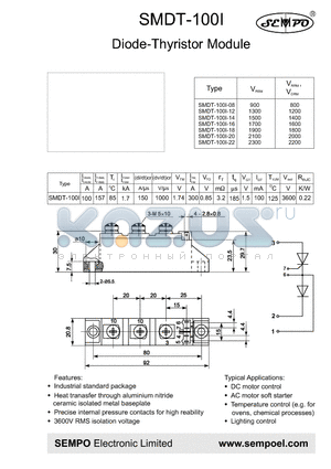 SMDT-100I-08 datasheet - Diode-Thyristor Module