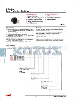 P101133WMNE2 datasheet - Low Profile Key Switches