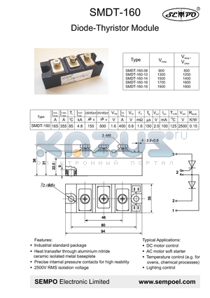 SMDT-160-08 datasheet - Diode-Thyristor Module