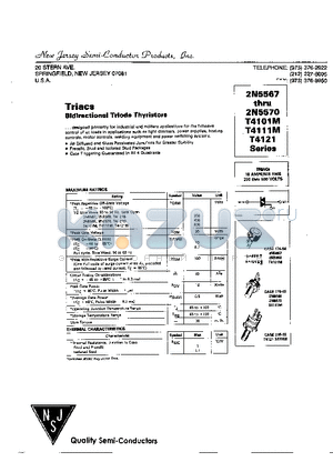 T4101M datasheet - TRIACS BIDIRECTIONAL TRIODE THYRISTORS