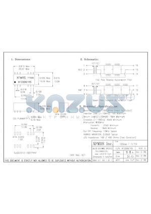 X20061RS datasheet - 10BASE-T FILTER