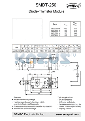 SMDT-250I-08 datasheet - Diode-Thyristor Module