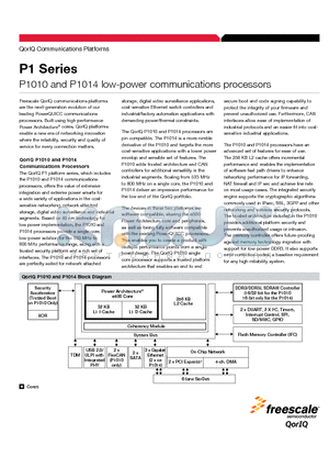 P1014 datasheet - P1010 and P1014 low-power communications processors