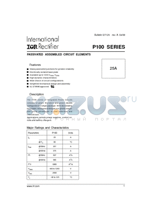 P101K datasheet - PASSIVATED ASSEMBLED CIRCUIT ELEMENTS