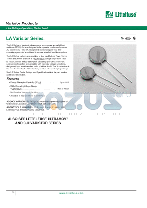 V300LA2 datasheet - Line Voltage Operation, Radial Lead