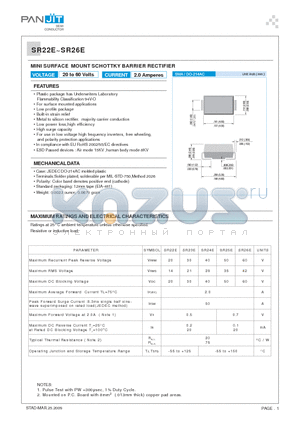 SR22E_09 datasheet - MINI SURFACE MOUNT SCHOTTKY BARRIER RECTIFIER