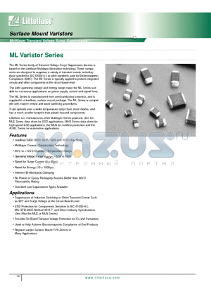 V30MLA1210 datasheet - Multilayer Transient Voltage Surge Suppressors