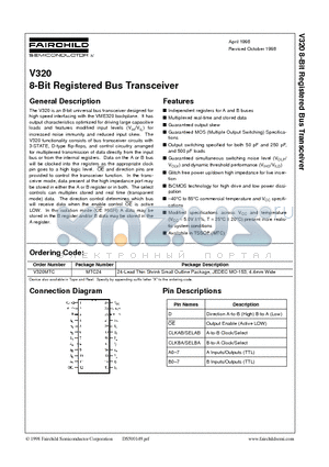 V320 datasheet - V320 8-Bit Registered Bus Transceiver