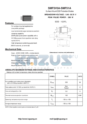 SMF14A datasheet - Surface Mount ESD Protection Diodes