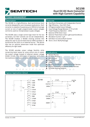 SC198MLTRT datasheet - Dual DC-DC Buck Converter with High Current Capability