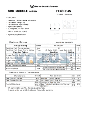 PE60Q04N datasheet - SBD MODULE 60A/40V