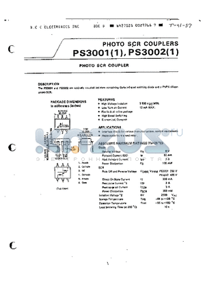 PS3002 datasheet - PHOTO SCR COUPLER
