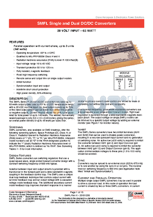 SMFL2812S datasheet - Operating temperature -55` to 125`C Qualified to MIL-PRF-38534 Class H and K