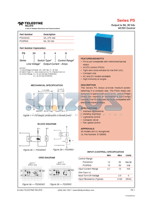 PS3R5G datasheet - Output to 5A, 30 Vdc AC/DC Control