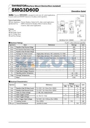 SMG3D60D datasheet - THYRISTOR(Surface Mount Device/Non-isolated)